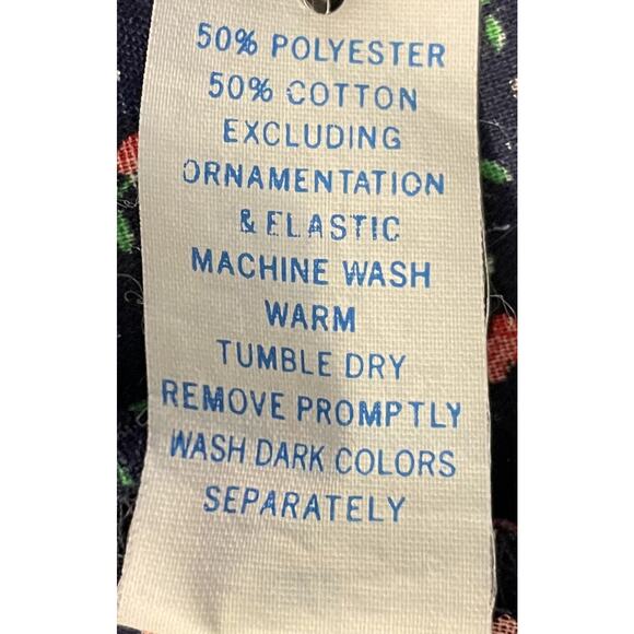 Vintage Her Majesty Girls Ruffle Apple Print Blouse Rare Made In USA Size 4 - Picture 10 of 10